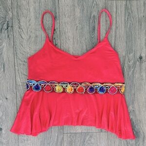 Aqua Embellished crop top